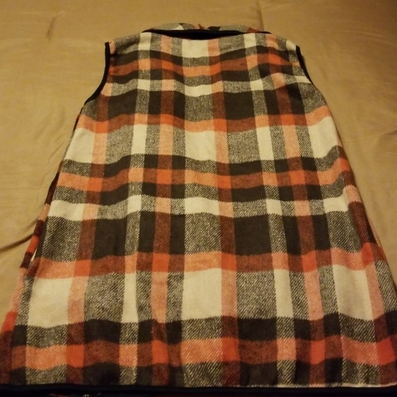 **LAST ONE**Fall plaid sleeveless open vest - Picture 3 of 4